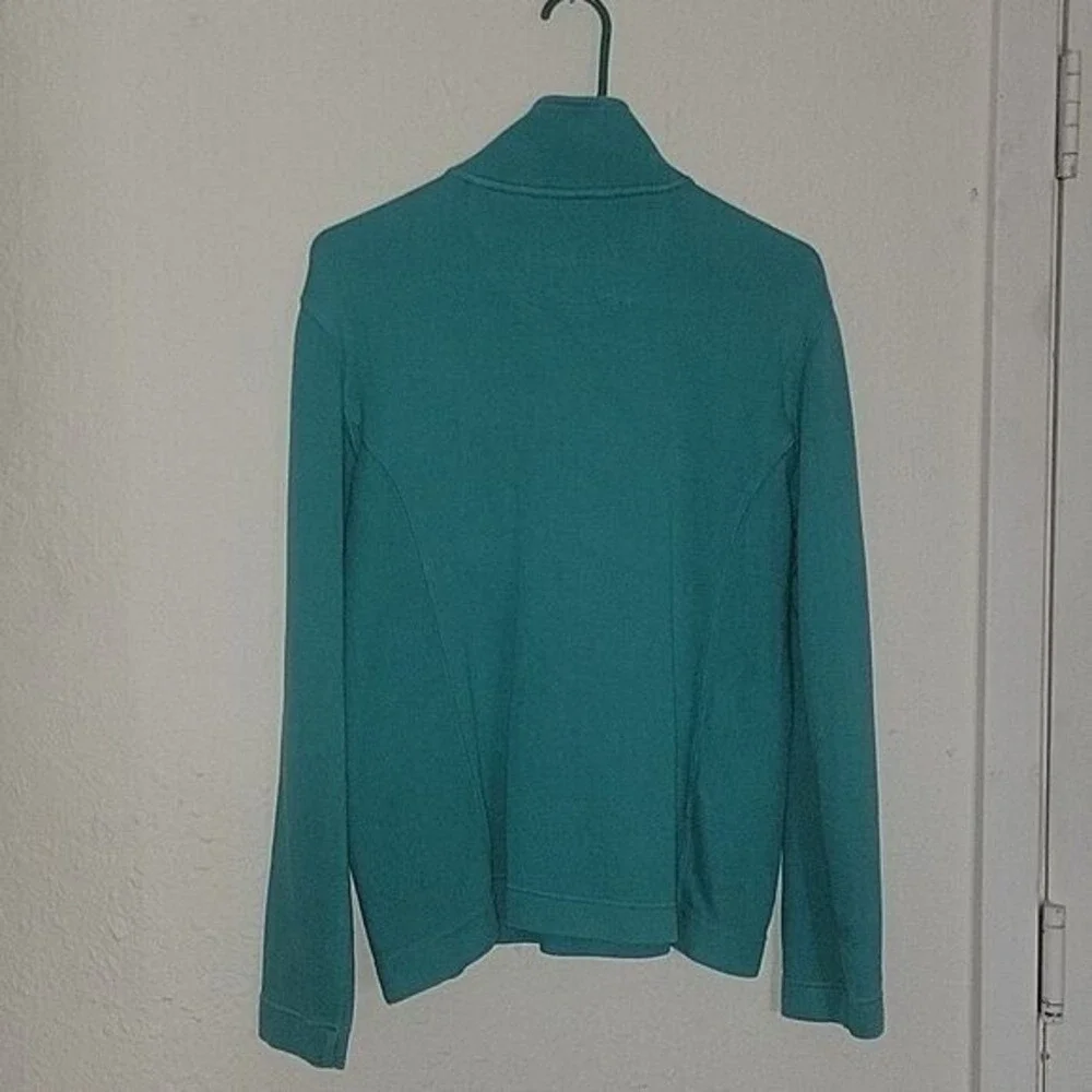 TOMMY‎ BAHAMA quarter Zip Pullover Turquoise Sweater Knit Long Sleeve S Relaxed